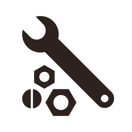 Wrench, nuts and bolt icon isolated on white backgroundのイラスト素材