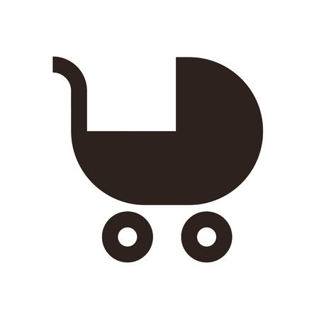 Baby carriage symbol isolated on white backgroundのイラスト素材