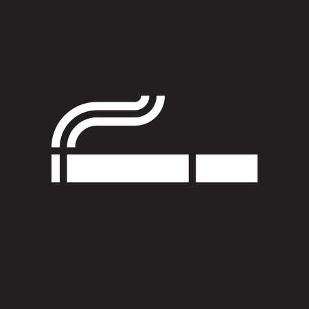 Smoking area. Cigarette sign on black backgroundのイラスト素材
