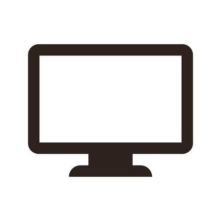 Computer monitor symbol isolated on white backgroundのイラスト素材