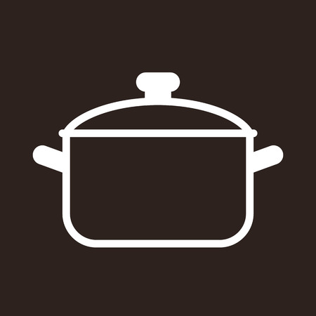 Cooking pot symbol on dark backgroundのイラスト素材