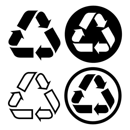 Recycle sign set isolated on white backgroundのイラスト素材