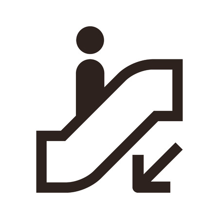 Escalator icon isolated on white backgroundのイラスト素材