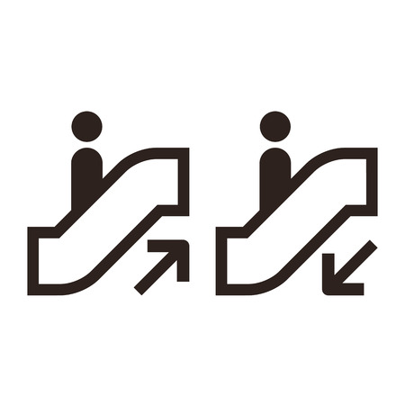Escalator icons isolated on white backgroundのイラスト素材