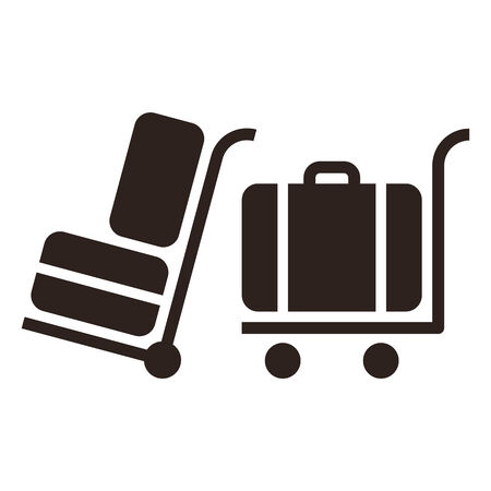 Baggage cart - travel icons  isolated on white backgroundのイラスト素材