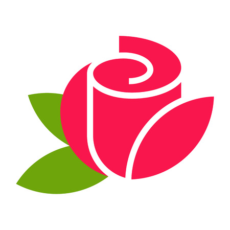 Rose - flower icon isolated on white backgroundのイラスト素材