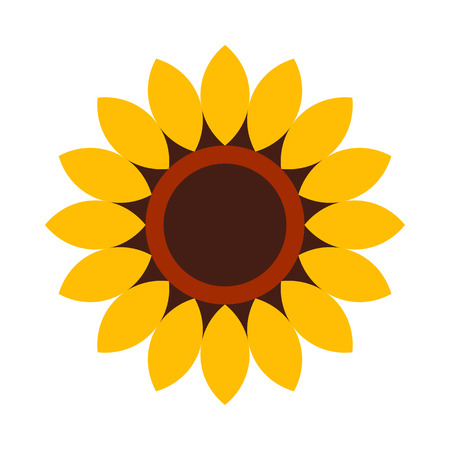 Sunflower - flower icon isolated on white backgroundのイラスト素材
