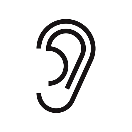 Ear icon isolated on white backgroundのイラスト素材