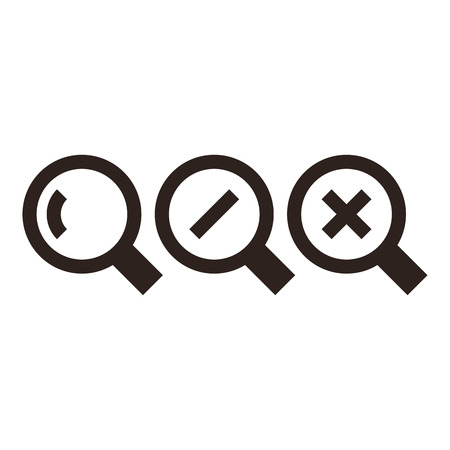 Magnifying glass icon set isolated on white backgroundのイラスト素材