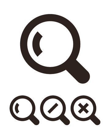 Magnifying glass icon set isolated on white backgroundのイラスト素材