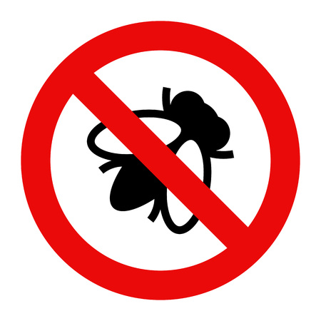 Fly warning sign isolated on white backgroundのイラスト素材