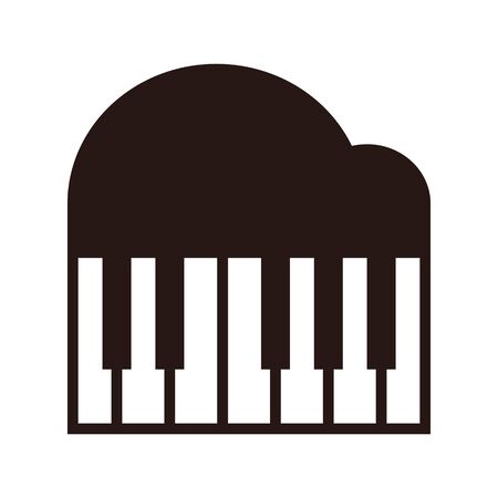 Piano icon. Synthesizer symbol isolated on white backdropのイラスト素材