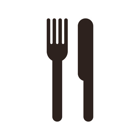 Fork and knife sign isolated on white backgroundのイラスト素材