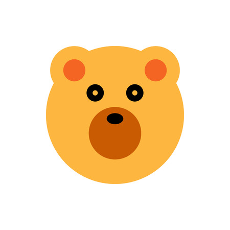 Bear. Cartoon animal head isolated on white backgroundのイラスト素材