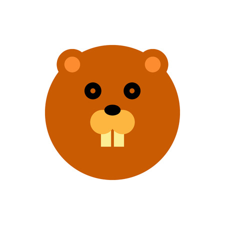 Bear. Cartoon animal head isolated on white backgroundのイラスト素材