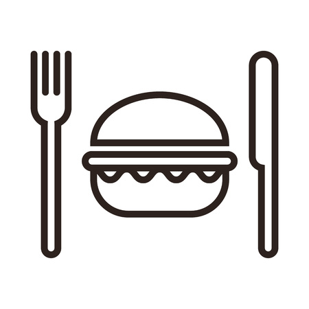 Hamburger and utensils iconのイラスト素材