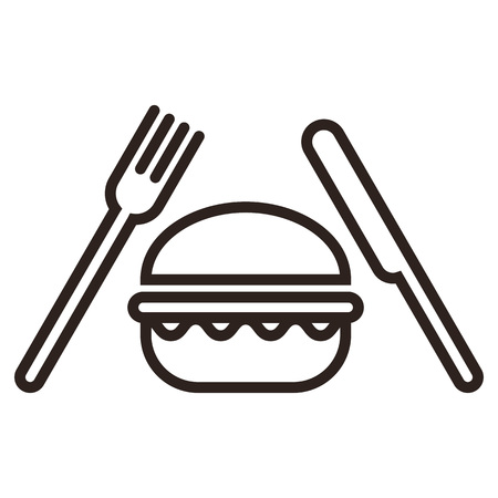 Hamburger and utensils iconのイラスト素材