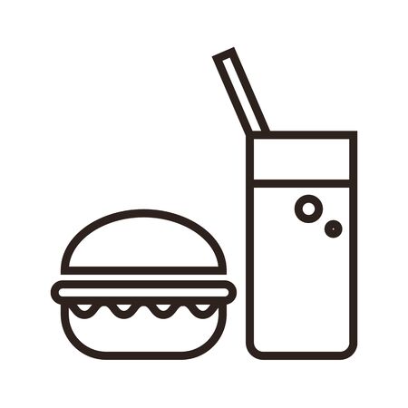 Fast food line iconのイラスト素材