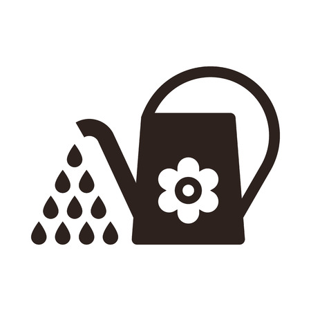 Watering can. Irrigation symbol isolated on white backgroundのイラスト素材