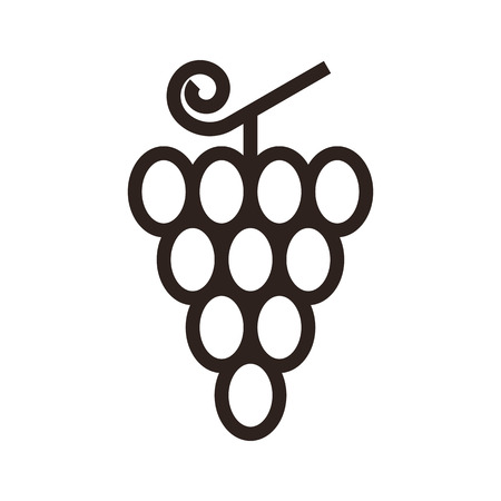Grape icon. Wine symbol isolated on white backgroundのイラスト素材