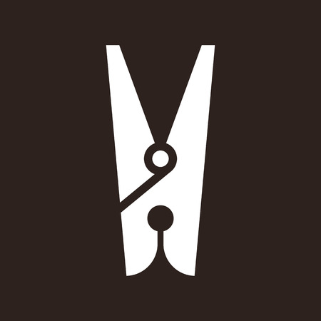 Clothes peg icon on dark backgroundのイラスト素材