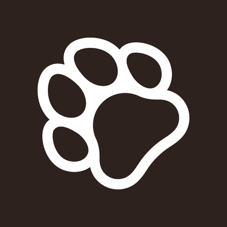 Paw print icon on dark backgroundのイラスト素材