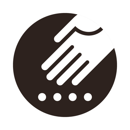 Hand planting seeds icon. Planting symbol isolated on white backgroundのイラスト素材