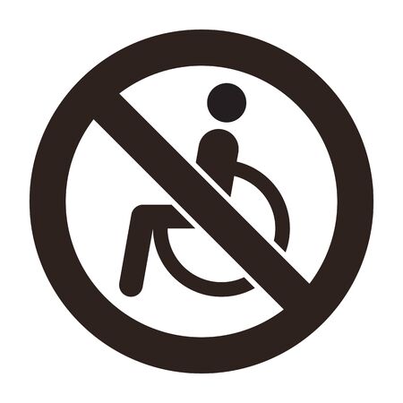 No disabled people allowed sign isolated on white backgroundのイラスト素材