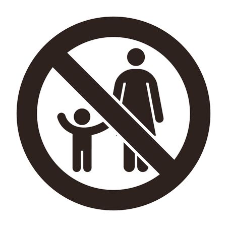 Parent and child symbol. Warning sign isolated on white backgroundのイラスト素材