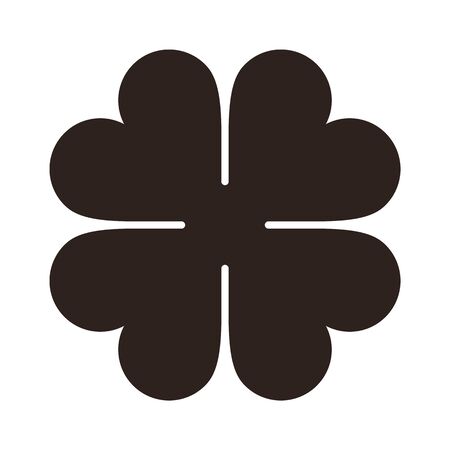 Four Leaf Clover Icon. Saint Patrick Symbol isolated on white backgroundのイラスト素材