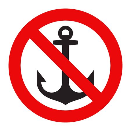 No anchoring sign isolated on white backgroundのイラスト素材
