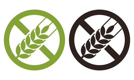 Gluten free sign set isolated on white backgroundのイラスト素材