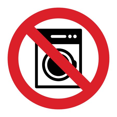 No washing machine sign isolated on white backgroundのイラスト素材