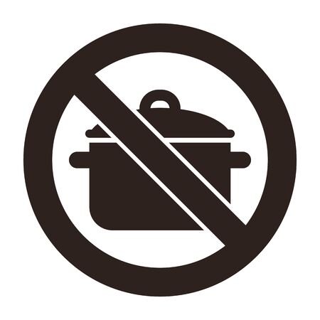No Cooking pan sign isolated on white backgroundのイラスト素材