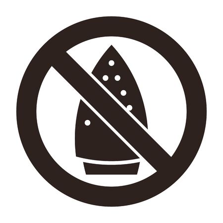 Ironing is not allowed. Laundry sign isolated on white backgroundのイラスト素材