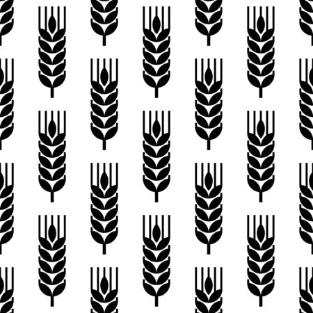 Seamless wheat ear background. Wheat ear patternのイラスト素材