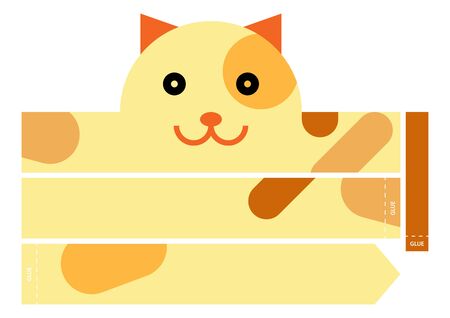 Cat headband. DIY Paper Crownのイラスト素材