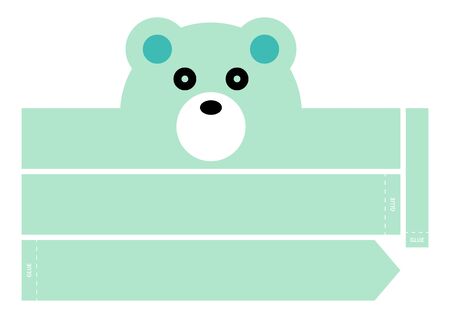 Polar bear headband. DIY Paper Crownのイラスト素材