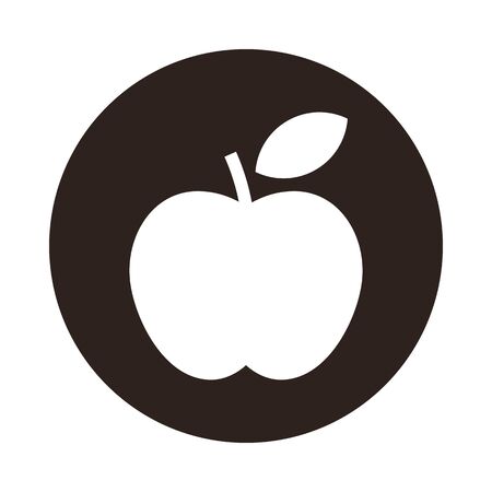 Apple icon isolated on white backgroundのイラスト素材