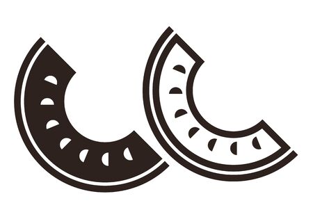 Slice of melon icon isolated on white backgroundのイラスト素材