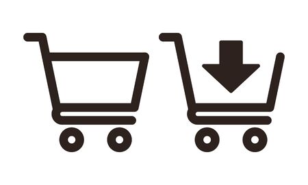 Shopping cart icon set isolated on white backgroundのイラスト素材