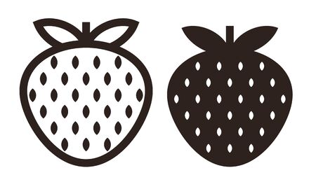 Strawberry icon isolated on white backgroundのイラスト素材