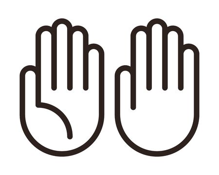 Hand icon set isolated on white backgroundのイラスト素材