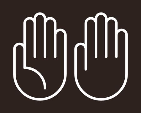 Hand icon set on dark backgroundのイラスト素材