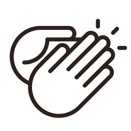 Clapping hands icon isolated on white backgroundのイラスト素材