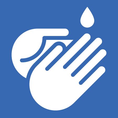 Wash hands sign isolated on white backgroundのイラスト素材