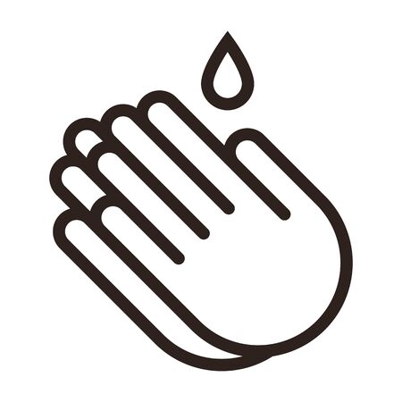Wash hands sign isolated on white backgroundのイラスト素材