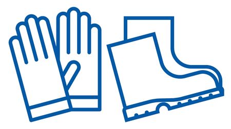 Gloves and boots icon isolated on white backgroundのイラスト素材