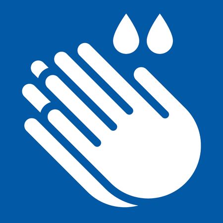 Wash hands sign isolated on white backgroundのイラスト素材