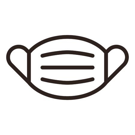 Medical protective mask icon on white backgroundのイラスト素材